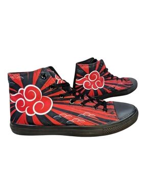 RAAD Naruto Anime High Top Chucks Sneakers Trainers Black Red Men's 12 Like New